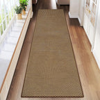 Hallway Runner Rug Long Kitchen Runner Washable Dark Brown 2x8 ft | Boho Woven by YDKGL