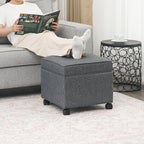 Adeco 17.5" Square Fabric Ottoman - Image 4