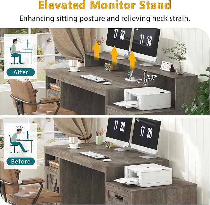 TVU Farmhouse Computer Desk - Image 7