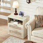 LEYAOYAO Rattan Dresser and Nightstand Set of 2, Boho Wood Dresser - Image 8