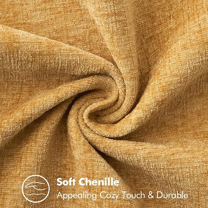 MIULEE Decorative Couch Throw Pillow Covers 16x16 Inch Gold 2 Pack | Mustard - Image 3