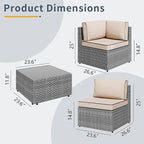 SUNLEI 5pcs Patio Outdoor Furniture Sets Conversation Set, Low Back All-Weather - Image 2