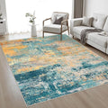 Area Rug Living Room: 4x6 Modern Washable Soft Carpet Rosy Haze | by FXRHLP