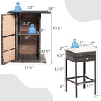 Tangkula 5 Piece Outdoor Rattan Bar Set, Patio Bar Furniture - Image 5