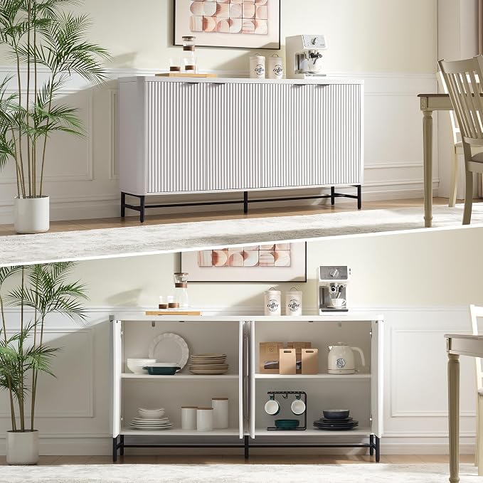 Fatmok 65" Fluted Buffet Cabinet - Image 5