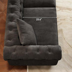 ONBRILL 82 Inch Chesterfield Sofa, 23 Inch Deep Seat Velvet Couch - Image 5