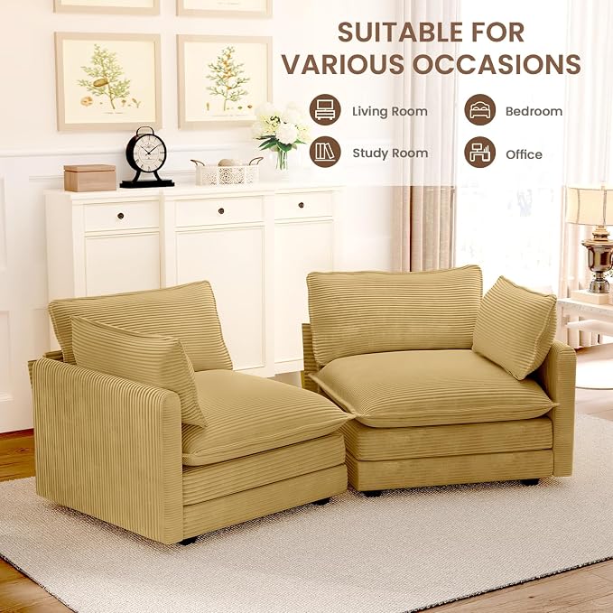 ROWHY 78'' Sectional 2 Seat Cloud Loveseat - Image 6