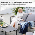 Grand Patio 4-Piece Modern Outdoor Furniture Set, Patio Sofa - Image 2