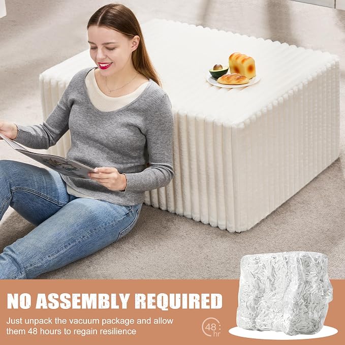Hobestluk Rectangle Ottoman Memory Foam Footrest - Image 7