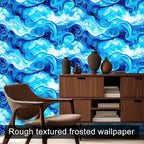 HOMETITUTE Artistic Blue Swirl Wave Pattern Wallpaper Peel and Stick Contact - Image 6