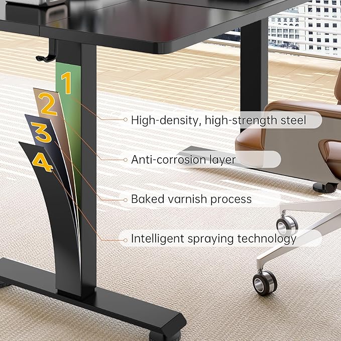 Veken 39.4" Small Electric Standing Desk, Adjustable Height Office Desk - Image 7