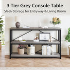 LVB Farmhouse Entryway Table, Metal Wood Console Table - Image 5