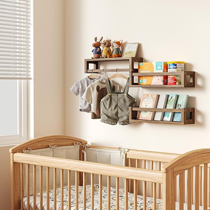 TidyCorner Upgraded Thick Floating Shelves, Solid Wood Bookshelf - Image 8