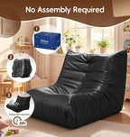 Hobestluk Small Bean Bag Chair Lazy Floor Sofa, Memory Foam Fireside Sofa - Image 8
