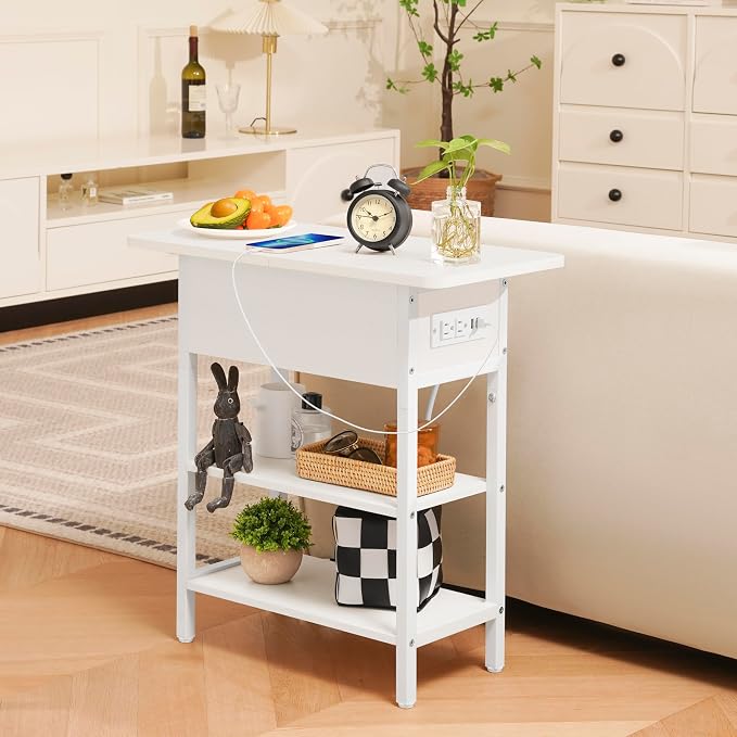 Yoobure End Table with Charging Station, Flip Top Side Table with USB Ports and - Image 5