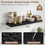 12 inch Deep Floating Shelves for Wall, 48 inch Wide Engineered Wood Wall - Image 2