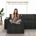 Vesgantti 145.6" Modular Boneless Couch, Modern U Shaped 6 Seater Sectional Sofa - Image 3
