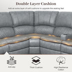 Yolsali Manual Reclining Sectional Sofa Set, 5 Seats Soft Leather Recliner - Image 4