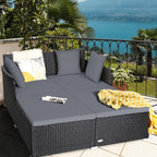 Tangkula Outdoor Rattan Daybed, Wicker Furniture - Image 2