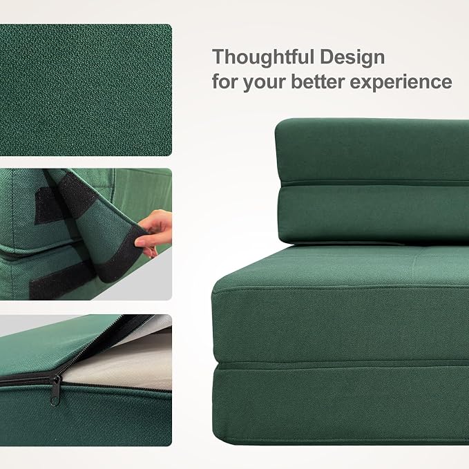 ANONER Fold Out Couch Bed Memory Foam Sleeper Chair - Image 7