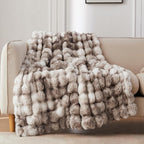 COOVA Faux Fur Throw Blanket for Couch, Cozy Soft and Fuzzy Plush Rabbit Fur by COOVA