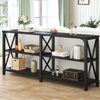 LVB Industrial Entryway Table, Farmhouse Rustic Console Tables Behind Couch - Image 4