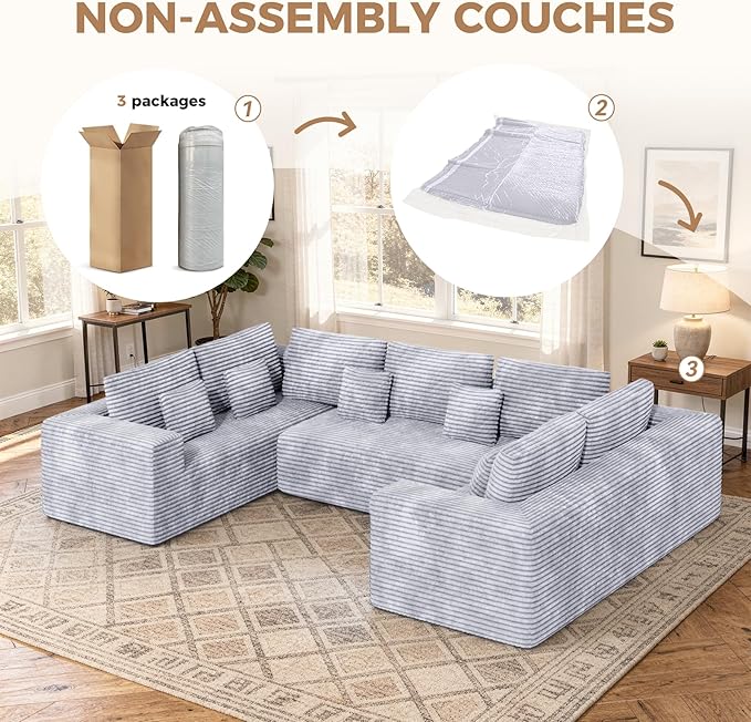 Luxanimarion 136'' Large Sectional Cloud Couches - Image 5