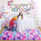 Noahas 6x9 Large Tie-Dyed Pink Purple Blue Fluffy Area Rug Non-Slip - Image 4