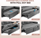VINGLI Convertible Sofa Bed Couches - Image 3