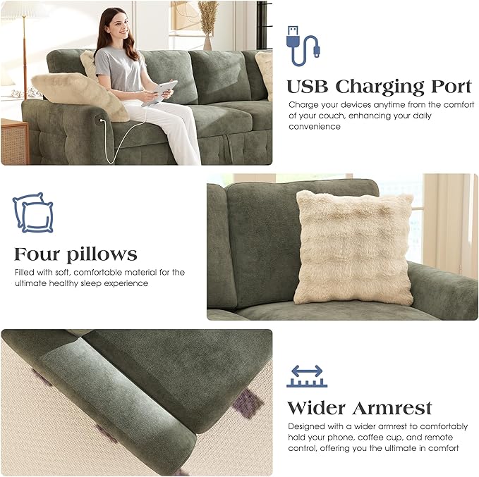 Ihanherry L-Shaped Sectional Sofa Bed - Image 6