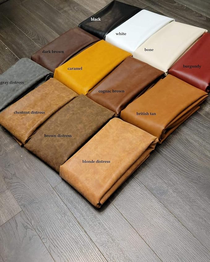 NAT Leathers™ | Acorn Brown Crazy Horse Soft Faux Leather Sheet PU | by The - Image 5