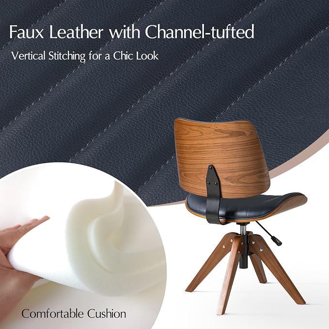 HULALA HOME Faux Leather Home Office Chair - Image 5