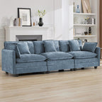 111'' Sectional Cloud Deep Seat Couch, Modern Comfy Chenille Modular Sectional - Image 7