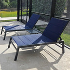 PURPLE LEAF Extra Large Outdoor Chaise Lounge 2 Pieces Aluminum Patio Lounge - Image 3