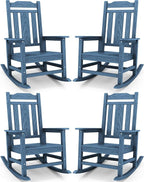 SERWALL Oversized Rocking Chair, HDPE Outdoor Rocking Chairs Set of 4, Patio by SERWALL
