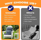 Unimatta Outdoor High Back Chair Cushion Seat Pads, 44 x 21 Inch - Image 6