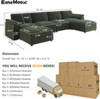 EASE MOOSE Oversized Sectional Modular Sofa, Large U Shape Sectional Couch Wide - Image 2