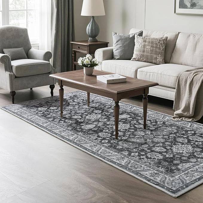 Washable Runner Rug, 2x6Ft Floral Runners by Rtizon