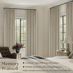 Burlywood Birch 100% Blackout Pinch Pleated Linen Curtains 92 Inches Long | - Image 4