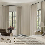 Burlywood Birch 100% Blackout Pinch Pleated Linen Curtains 94 Inches Long | - Image 4