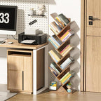 SHEEPAM 10 Tier Tree Book Shelf, Floor Standing Wood Bookshelf - Image 5