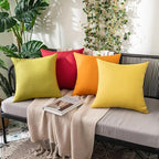 MIULEE Pack of 2 Decorative Outdoor Solid Waterproof Throw Pillow Covers Faux - Image 4