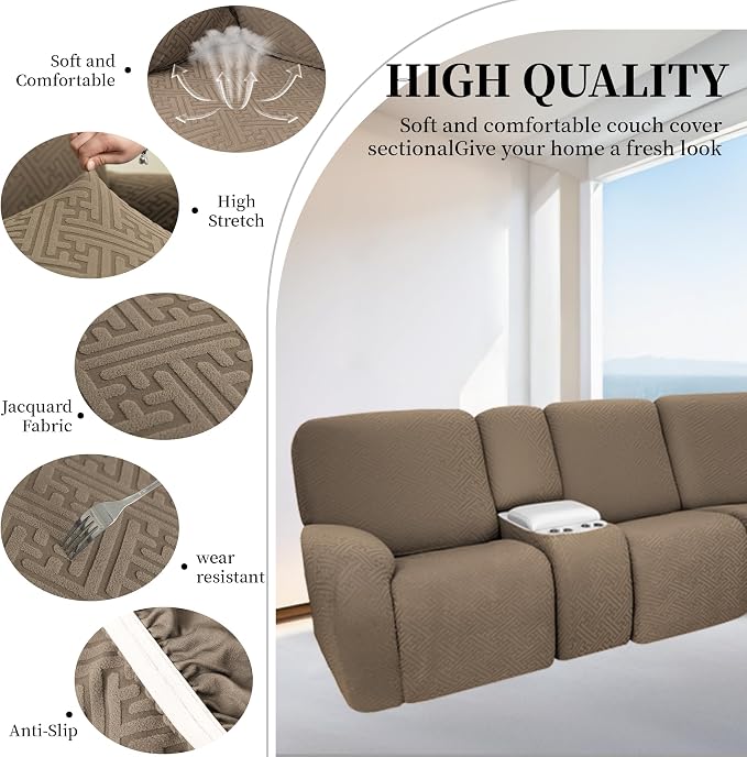 100% Waterproof Sectional Recliner Couch Covers - Image 5