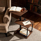 Faesun Swivel Side Table for Couch Arm, Height Adjustable C Shaped End Table - Image 2