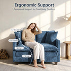 Loveseat Sofa with Ottoman, Comfy Chenille Small Couch - Image 6