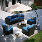 Aoxun Patio Furniture Set with Umbrella, 8 Piece Outdoor Sectional Sofas by Aoxun