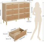 GarveeHome Rattan 6 Drawer Dresser - Image 2