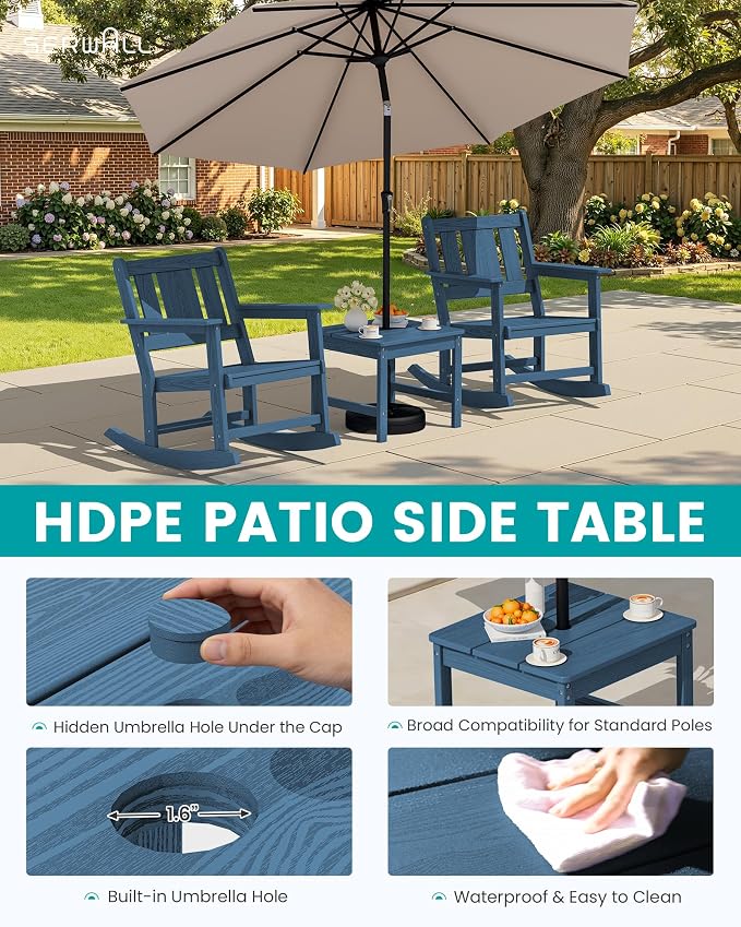 SERWALL Outdoor Rocking Chairs Set of 2 - Image 8