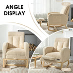 NIOIIKIT Modern Nursery Rocking Chair, Teddy Upholstered Rocking Chair - Image 8