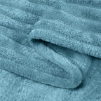 BEDELITE 3D Ribbed Washed Blue Fleece Twin Blanket - Image 9